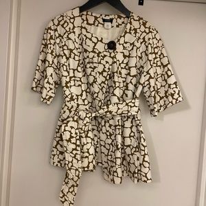 J.Crew Animal-print Short-sleeve Jacket- Size 8